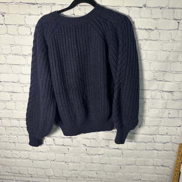 POL Cable Knit Chunky Sweater in Navy - Picture 3 of 5
